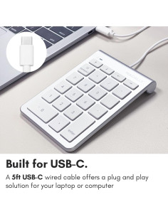 Teclado Numérico USB C Macally UCNUMKEY22 Plata 22 Teclas 2