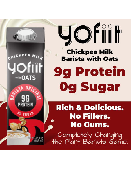 Leche de Avena Barista Yofiit 5.68L - Sin Azúcar, Alto en Proteínas