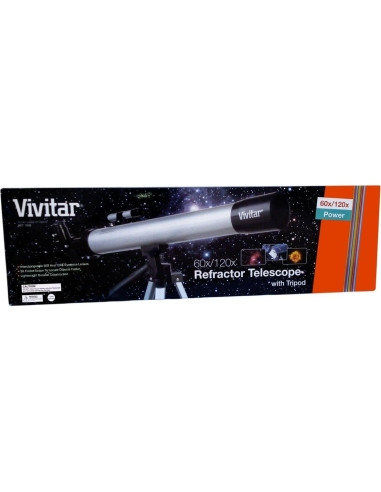 Telescopio Refractor Vivitar TEL-50600 60X/120X con Trípode