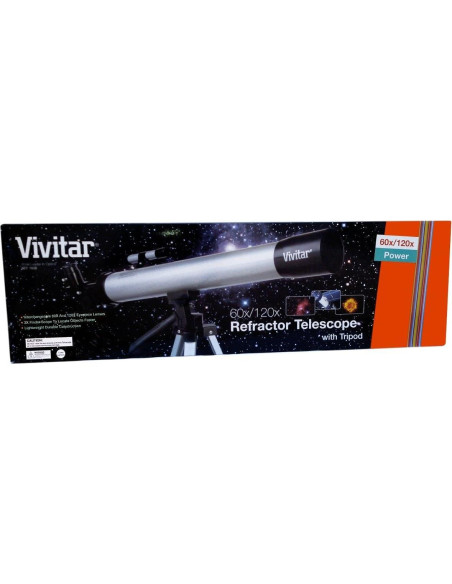 Telescopio Refractor Vivitar TEL-50600 60X/120X con Trípode