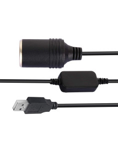 Adaptador USB a Mechero Faoyliye 30cm 12V 8W Cargador 2