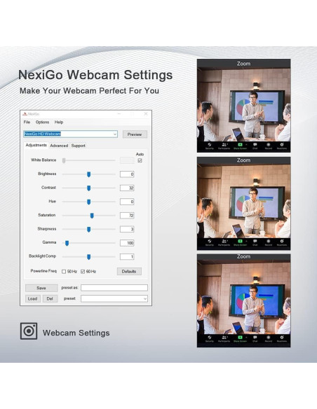 Cámara Web 4K NexiGo N950P con Control Remoto y Micrófonos