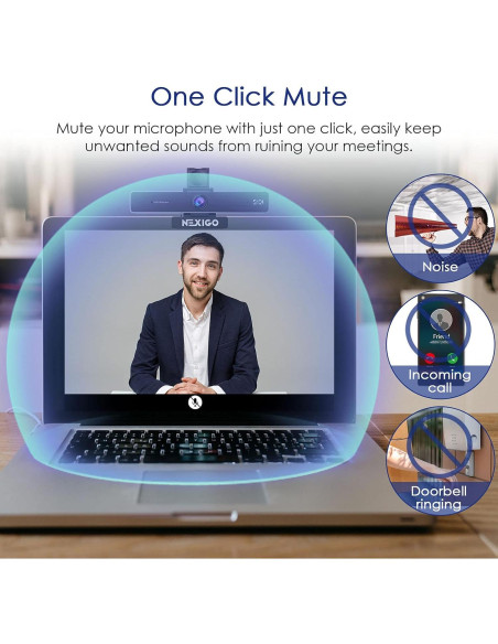 Cámara Web 4K NexiGo N950P con Control Remoto y Micrófonos