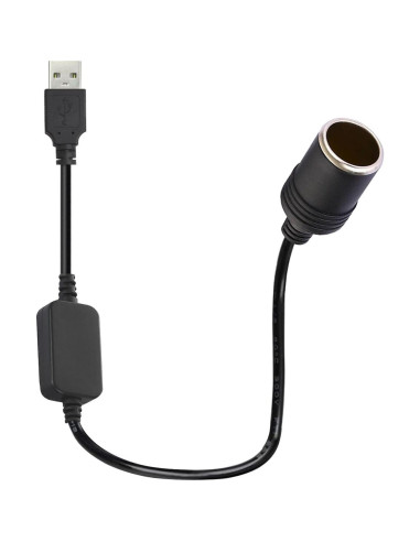 Adaptador USB A macho 12V para encendedor de coche 60 cm