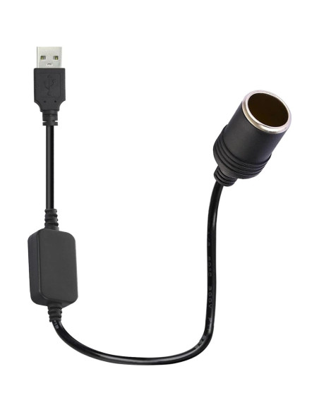 Adaptador USB A macho 12V para encendedor de coche 60 cm