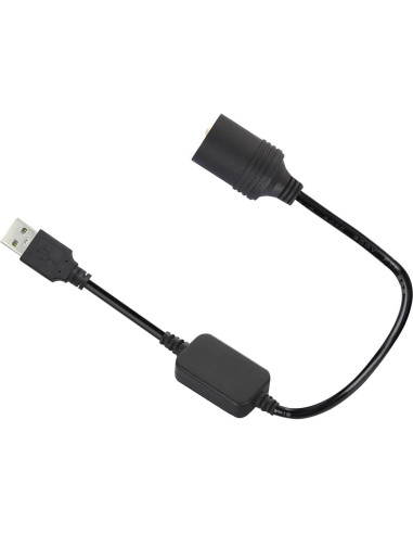 Adaptador USB A macho 12V para encendedor de coche 60 cm