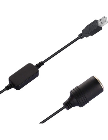 Adaptador USB A macho 12V para encendedor de coche 60 cm