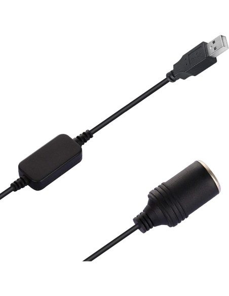 Adaptador USB A macho 12V para encendedor de coche 60 cm