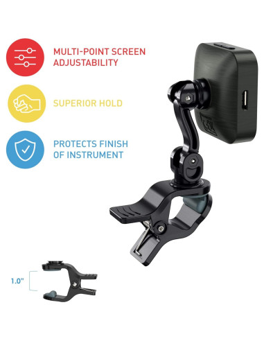 KLIQ EcoTuner - Afinador Clip-On Recargable USB para Instrumentos