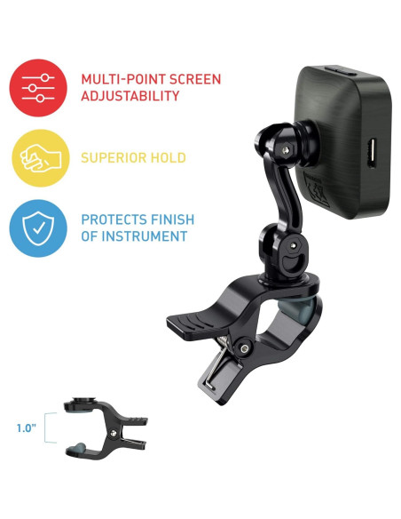 KLIQ EcoTuner - Afinador Clip-On Recargable USB para Instrumentos
