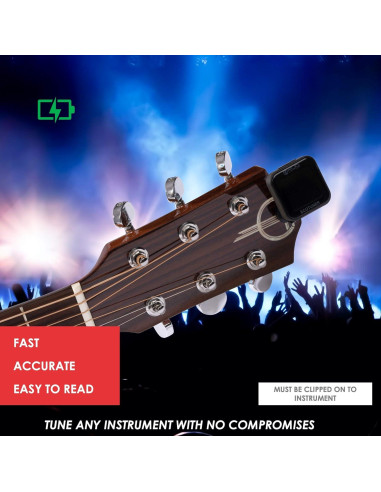 KLIQ EcoTuner - Afinador Clip-On Recargable USB para Instrumentos