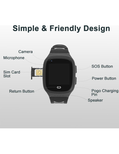 Reloj Inteligente 4G Citfis LT31 GPS para Niños Negro