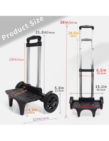 Carro de Mochila HapBoby TK05 con Ruedas Grandes y Plegable