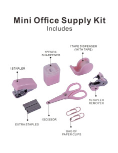 Kit de Suministros de Oficina YIZOCENGUO Rosa Mini 2