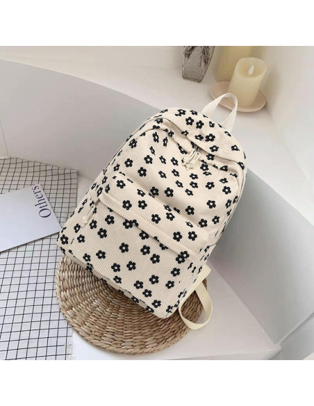 Mochila Escolar Bluboon Terciopelo Floral Beige 44x34x16cm Mochila Escolar Bluboon Terciopelo Floral Beige 44x34x16cm