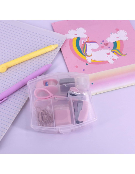 Kit de Suministros de Oficina YIZOCENGUO Rosa Mini