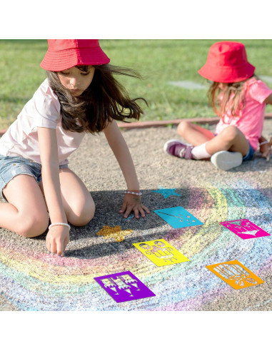 24 Piezas Plantillas de Dibujo LA QUEENIE 20,32 cm Colores