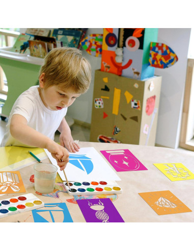 24 Piezas Plantillas de Dibujo LA QUEENIE 20,32 cm Colores