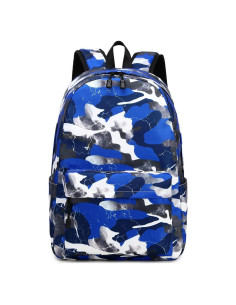 Mochila Lmwzh Escolar Niños Camo Azul Impermeable 25L