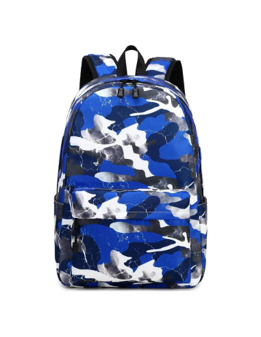Mochila Lmwzh Escolar Niños Camo Azul Impermeable 25L
