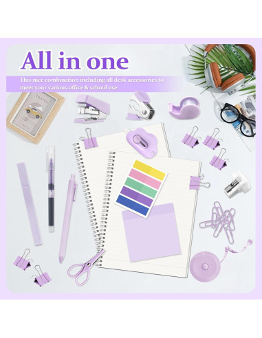 Kit de Suministros de Oficina Mini YUMOONI Púrpura