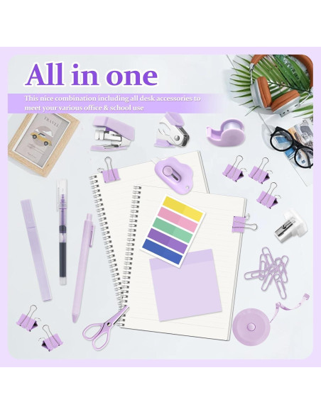 Kit de Suministros de Oficina Mini YUMOONI Púrpura