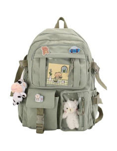 Mochila Escolar Eagerrich Verde-2 25L Impermeable con Accesorios 2