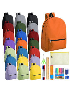 Mochila Escolar Silkfly 17" con 24 Suministros Multicolor