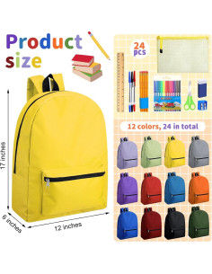 Mochila Escolar Silkfly 17" con 24 Suministros Multicolor 2