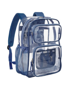 Mochila Transparente PACKISM 17" PVC 2 Bolsillos Azul