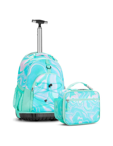 Mochila Rodante Choco Mocha Teal 18.7" con Almuerzo