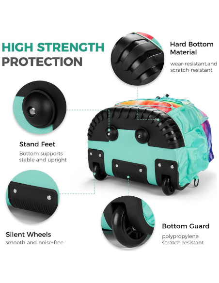 Mochila Rodante Choco Mocha Teal 18.7" con Almuerzo