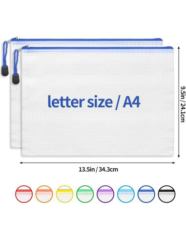 Bolsas de Cremallera A4 EOOUT 24 Piezas Multicolor