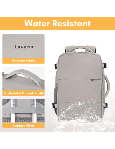 Mochila Taygeer para Portátil 15.6" Marrón para Mujeres