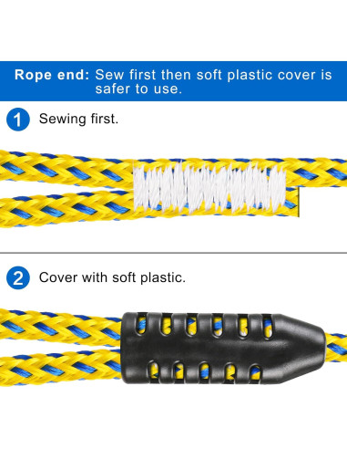 Cuerda de Remolque Pesada SELEWARE 19.81m para Barcos y Tubing