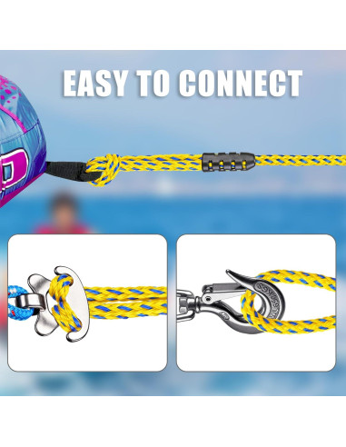 Cuerda de Remolque Pesada SELEWARE 19.81m para Barcos y Tubing