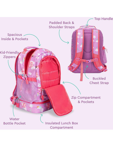 Mochila 2-en-1 Bentgo para Niños 40,64 cm con Almuerzo Hadas