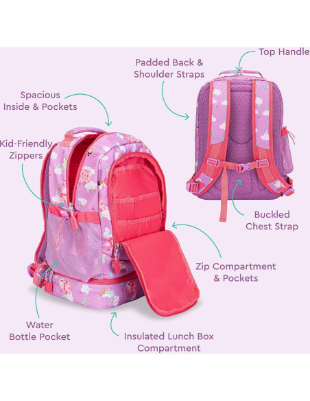 Mochila 2-en-1 Bentgo para Niños 40,64 cm con Almuerzo Hadas
