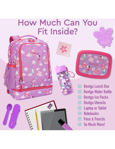 Mochila 2-en-1 Bentgo para Niños 40,64 cm con Almuerzo Hadas