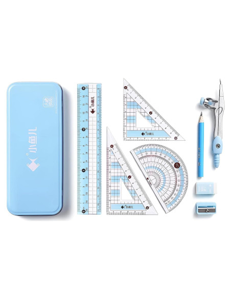 Juego de compás Waremew 8 piezas con caja irrompible