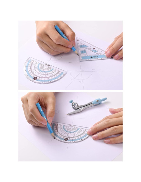 Juego de compás Waremew 8 piezas con caja irrompible