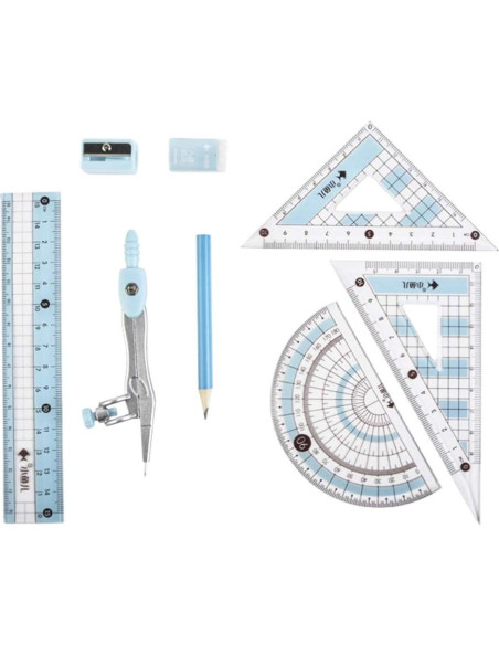 Juego de compás Waremew 8 piezas con caja irrompible