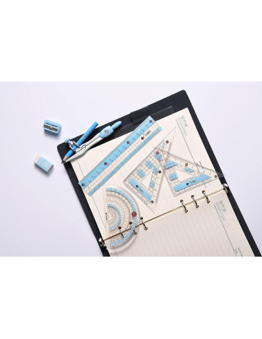 Juego de compás Waremew 8 piezas con caja irrompible