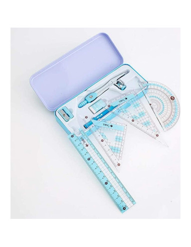 Juego de compás Waremew 8 piezas con caja irrompible