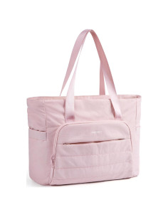 BAGSMART Bolsa Tote Acolchada Rosa con Compartimentos
