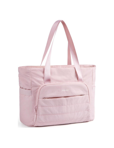 BAGSMART Bolsa Tote Acolchada Rosa con Compartimentos