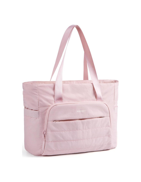 BAGSMART Bolsa Tote Acolchada Rosa con Compartimentos