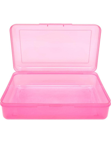 Caja de Lápices Ykimok Rosa Apilable 20.5x12x5.8cm