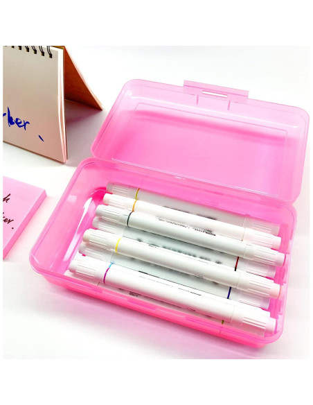 Caja de Lápices Ykimok Rosa Apilable 20.5x12x5.8cm