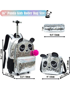 Mochila Rodante Escolar Niñas Egchescebo 3 en 1 Panda 2